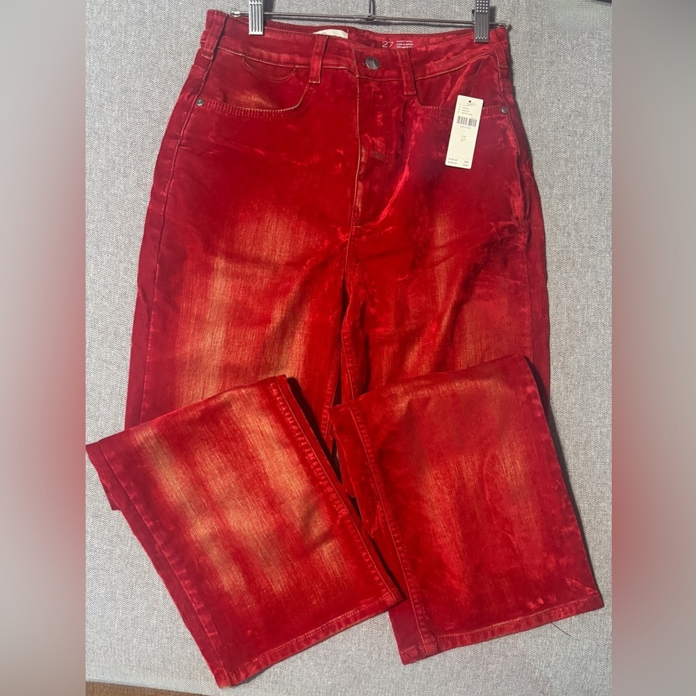 Anthropologie Pilcro The Annie Flocked High-Rise Straight-Leg Jeans - Picture 6 of 6